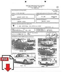 Fiche d'homologation FIA 1965 Daihatsu Compagno spider F40K PDF à télécharger
